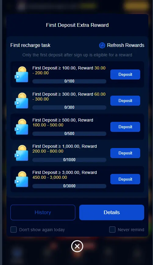 A clean screenshot of the EP567 Game deposit screen on an Android phone, showing fast and secure payment options through local Pakistani wallets like EasyPaisa and JazzCash.