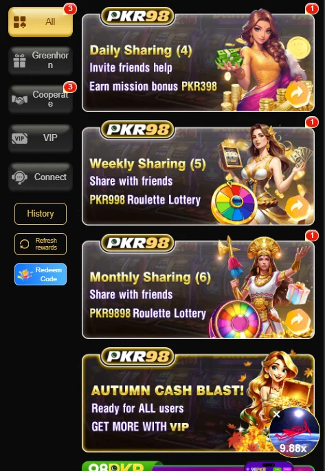 PKR 98 Game Bonus