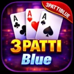 3 Patti Blue official app icon showing three aces and gold lettering