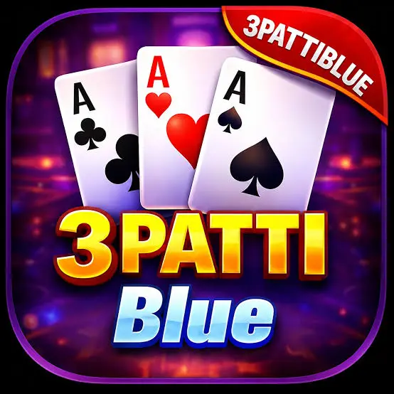 3 Patti Blue official app icon showing three aces and gold lettering