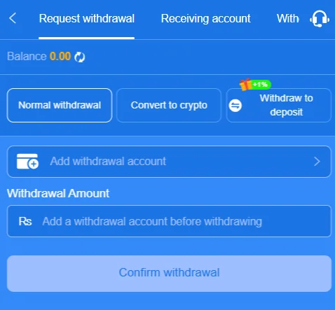 666H game withdrawal request interface showing account binding options